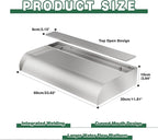 Pool Fountain Waterfall Spillway with Wider Water Flow Platform, Stainless Steel Waterfall with Pipe Connector Kits, Water Feature Spillway for Garden Decor, Patio, Ponds, 23."x11.8"x3.9"