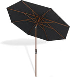 Midtown Umbrellas Sunbrella Umbrella Outdoor Patio Umbrella 2-9 Feet in Spectrum Carbon Acrylic Fabric, Auto-Tilt Aluminum Frame For Backyard Umbrella, Deck Umbrella & Porch Umbrella - Wooden Pole