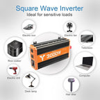 3000W Inverter 12V DC to 110V AC Converter for Home, RV, Truck, Off-Grid Solar Power Inverter with Built-in 5V/2.1A USB, AC Hardwire Port, Remote Controlle