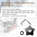 Fit for Toro Snow Blower Handle Knob and Lock Bolt Screw Kit for 21" Fold Snow Blowers/Lawn Mowers Replace 114-3779 & Handle Knob 136-7130 Bolt & 107-3844 Washer