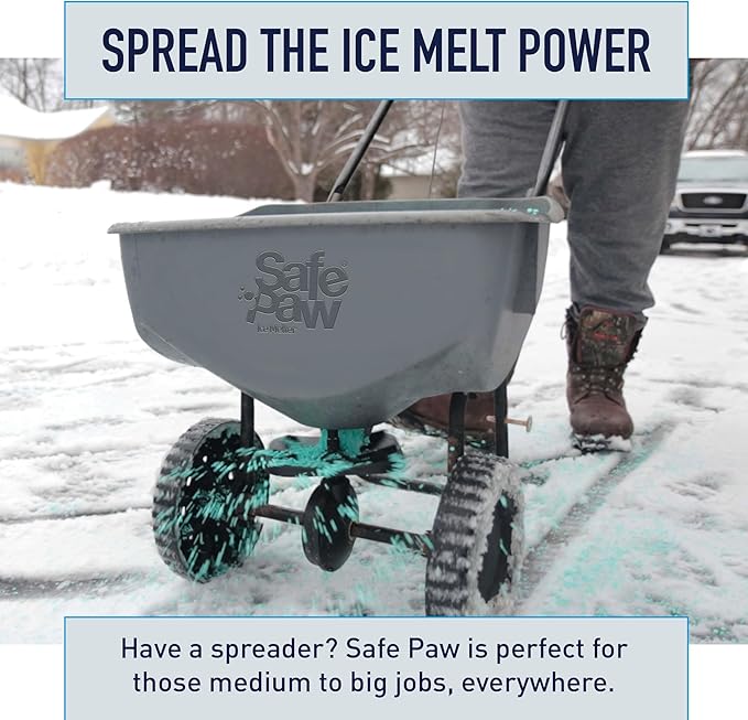 Safe Paw Pet-Safe Ice Melt, Salt & Chloride-Free Deicer, 35 Lbs - Non-Corrosive, Dog-Friendly Snow Melter for Concrete, Wood Decks, Driveways & Sidewalks, 100 Sq. Ft. Coverage Per Pound