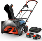 SENIX 40V 18'' Cordless Snow Blower - 33' Max Throwing Distance, 1500W Brushless Motor, Variable Speed Steel Auger, LED Lights, with 2×5.0Ah Batteries & Charger, Clearing Snow 460lbs/min (STX2-M)