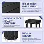 LZRS Outdoor Side Table - 2-Tier Adirondack HDPE Patio End Table for Pool, Porch,Balcony & Backyard,Weather Resistance for Indoor and Outdoor use(Black)