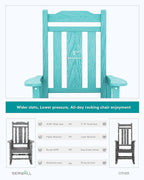 SERWALL Outdoor Rocking Chair Set of 6, Patio Rocking Chair Sets, HDPE Rocking Chair for Adults, Aruba