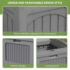 Patiowell 36 Gallon Outdoor Trash Can, Resin Outdoor Garbage Can with Lid for Patio, Backyard, Deck, Gray