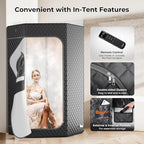 Sauna Box, Portable Steam Sauna, Portable Sauna for Home, Sauna Tent with 3L 1200w Steamer, 15 Levels for Personal Sauna-Grey