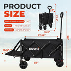 Collapsible Tailgate Wagon with Wheels, Compact Size Folding Utility Cart, 380LBS Capacity for Garden, Grocery, Beach, Camping – Portable Heavy Duty Cart