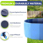 Dog Pool, Foldable Pet Swimming Pool with 6mm High-Strength PP Board, Hard Plastic Collapsible Doggy Pools for Small Dogs Kitty Duck,Non-Slip Doggie Bathtub Quick to Set Up and Drainage Hole(32x8in)