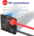 GIANDEL 4000W Pure Sine Wave Power Inverter ETL UL 458 STD Listed converts DC12V to AC120V with 40amps Hardwire Terminal Block 4 AC Outlets and 30ft Wired Remote Control