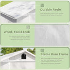Patiowell 4' x 4' Outdoor Storage Shed with Floor, Plastic Shed Outside Resin Tool Shed with Window and Lockable Door for Backyard Garden Patio Lawn, Light Grey (Fit-it Shed)
