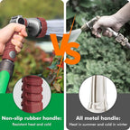 RESTMO Heavy Duty Hose Nozzle, Metal Garden Water Hose Sprayer with 7 Watering Patterns, Thumb Control, On Off Valve, High Pressure Nozzle Sprayer for Watering Plants, Car and Pet Washing, Red