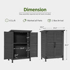 MCombo Outdoor Storage Cabinet, Small Storage Shed with Removable Shelf, Wood Garden Shed with 2 Doors for Yard Patio Lawn (24.6 x 18.3 x 38.2 inch) 0985 (Grey)