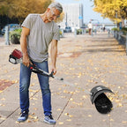 Gas Power Sweeper,31CC 1.4HP 4 Stroke Power Broom Sweeper Handheld Walk Behind Cleaning Driveway,Gas Powered Lawn Sweeper Snow Brush Sweeper for Park Lawn Sidewalk Outdoor
