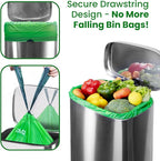 13 Gallon Compostable Trash Bags Liners Drawstring, Heavy Duty Extra Thick 1 Mil, 49.21 Liter, 35 Bags, Tall Kitchen Food Scrap Waste Bag, ASTM D6400