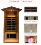 Red Cedar 1 Person Outdoor Ultra-Low Emf（0.5mg） Infrared Sauna, Multi-Person Home Sauna Spa, 1 Person Outdoor Sauna, Personal Indoor Sauna (Red Cedar Personal Outdoor Sauna)