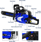 BILT HARD 18 Inch Gas Chainsaw, 46cc 2.4 HP Gas Power Chain Saw with Automatic Oiler, 2-Cycle Engine, Petrol Handheld Gasoline Chainsaws for Wood Cutting