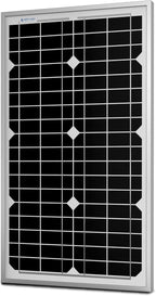 ACOPOWER Mono Solar Panel for 12 Volt Battery Charging, Off Grid, 30W