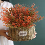 RECUTMS 12 Bundles Artificial Fall Flowers No Fade Faux Autumn Plants, Fake Indoor Outdoor Greenery Fall Decorations for Thanksgiving Christmas Wedding Party Home Garden Fireplace Décor