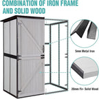 Outdoor Storage Cabinet with Adjustable Shelves, Large Metal Frame Garden Shed for Bike & Tool Storage, Lockable Waterproof Vertical Cabinet Box for Backyard, Patio, Lawn, Deck