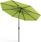 Midtown Umbrellas Sunbrella Umbrella 8 Feet Outdoor Umbrella With Sunbrella Macaw Acrylic Fabric - Auto-Tilt Aluminum Frame Patio Umbrella For Backyard, Deck, Garden, Pool - Black Pole