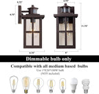 MICSIU Outdoor Porch Lights Motion Sensor 2 Pack, Bronze Dusk to Dawn Exterior Lighting Fixtures, 11.75 Inch Outside Light Fixture for House Front Porch Garage
