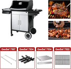 GasSaf 21.5 Flavorizer Bars 7534 for Weber Spirit 200, E/S200 E/S-210, Spirit 500, Genesis Silver A with Side 2-Burner Grills, 5-Pack Black Porcelain Steel Flavor Bars for Weber 7535 65902 Grill Parts