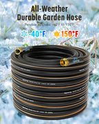 Heavy Duty Garden Hose, 75ft x 5/8" Water Hose, Flexible Hybrid Hose with Swivel Handle, Male to Female Fittings, Burst 600 PSI