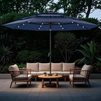 GREEN PARTY 10ft Outdoor Patio Umbrella, Auto-Tilt Market Table Umbrellas with Crank, 8 Sturdy Ribs & 1.5" Pole UV Protection for Garden Deck Backyard Pool