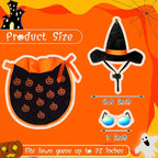 Halloween Goose Outfit and Fall Porch Goose Outfits with Hat & Sunglasses, Cement Plastic Goose Clothes Halloween Costume for 23" Geese Outdoor Patio Yard Lawn Duck Party
