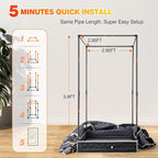 Portable Sauna for Home, Large 3L Steamer Max 140℉ Full Body Steam Sauna Tent with Remote Control, 9 Levels 7-Min Quick Heat Folding Chair Waterproof Mat, 5.9 * 2.92 * 2.95 ft (Black)