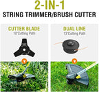 PowerSmart 40V 13" Cordless String Trimmer, 2-in-1 Battery Powered Weed Wacker Eater, 4.0AH Battery and Charger Included
