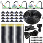 360° Adjustable Drip Irrigation System 65.6FT Garden Watering System with 20 Nozzles, Garden Irrigation System, Greenhouse Accessories, Atomizing System for Yard, Lawn, Plants, 5/16 in Hose