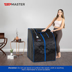 TopMaster Foldable Infrared Sauna, Portable Sauna for Home, Sauna Tent Sauna Box Portable, Indoor Portable Sauna with Foldable Chair, Wired Controller - Sauna Box for Home 1050W Power, Max 140°F Black