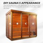 Customize 4-8 Person Outdoor Sauna,DIY Canadian Cedar Traditional Steam Cube Sauna Kit with 220V HARVIA Stove or Wood-Burning Stove