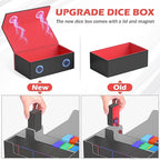 Trading Card Storage Box with Game Mat and 8 Divider Tabs, 3-Row Deck Case with Dice Tray, 3000+ Card Deck Box, Commander Deck Case for TCG, CCG, YuGiOh and Sport Card (Black & Red)