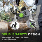 Electric Chainsaw Cordless, 42V 16 Inch Battery Chainsaw with Brushless Motor and Quiet Superior Cutting Power, Hand Battery Powered chainsaw for Tree Trimming Wood Cutting, 2 Battery and Charger