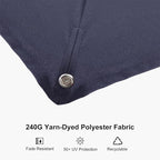 PURPLE LEAF 10' X 13' Patio Umbrella, Rectangle Outdoor Cantilever Umbrella, Aluminum Offset Umbrella with Champagne Frame and 360° Rotation for Pool Deck Garden, Navy Blue