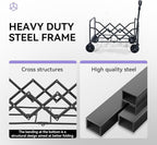 Collapsible Foldable Wagon, Foldig Cart with Wheel Heavy Duty with 180lbs Weight Capacity Lightweight Utility Camping Wagon for Groceries Garden Beach Sports Fishing(Violet)