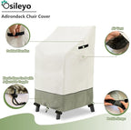 Adirondack Chair Cover 2 Pack, Heavy Duty Waterproof Outdoor Patio Chair Cover (30 W x 32 D x 46 H inches) Beige