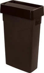Carlisle FoodService Products 34202369 TrimLine Rectangle Waste Container Trash Can Only, 23 Gallon, Dark Brown