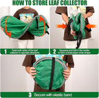 Hysagtek Upgraded Leaf Collector - 80 Gallon Portable Pop Up Leaf Bags, Foldable Reusable Yard Garden Leaf Bag with Handles, Self-Standing Leaf Collector Bag for Leaves Lawn Trash, Comes with Gloves