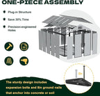 MELLCOM 8 x 10 FT Resin Garden Storage Shed with Floor, Outdoor Storage Shed with Windows and Lockable Door, Resin Tool Shed for Bike, Pool Supply, Lawnmower