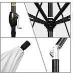 California Umbrella GSPT908302-5404 9' Round Aluminum Market, Crank Lift, Push Button Tilt, Black Pole, Sunbrella Natural