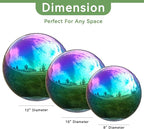 Lily's Home Gazing Globe Mirror Ball in Rainbow Stainless Steel. (8 Inch)