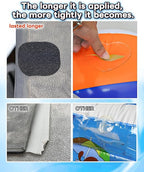 Heavy Duty Repair Patch Kit for Bounce House, Fabric, Tent, Canvas, Canopy, Pool Floats, RV Awning, Boat Covers, Waterproof, Clear and Black, 12PCS