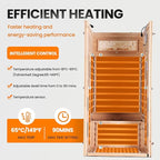Sauna Indoor Far Infrared Saunas Home 1 Person Canadian Hemlock 1450W Low-EMF Dry Spa Sauna with Oxygen Bar, 7 Color Therapy, 7 Heating Plates, Intelligent Control Panel, Speakers (33.5*33.5*69 IN)