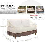 Patio 3-Seater Sofa Cover, 3 Seater Outdoor Couch Cover Waterproof Couch Covers Fits up to 79W x 37D x 35H Inches, Waterproof Heavy Duty Patio Furniture Covers, Beige and Brown