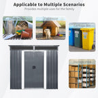 6X5 FT Outdoor Storage Shed, Waterproof Metal Garden Sheds with Lockable Door, Steel Tool Storage Buildings Shed & Outdoor Storage House for Garden, Backyard, Patio, Trash Cans(Black and White)