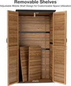 Outdoor Storage Shed, Outdoor Storage Cabinet with Sturdy Iron-Frame & Anti-Corrosion Wood, Adjustable Shelves, Weather-Resistant Louvered Door for Garden Tools, Patio Utility Tool Storage
