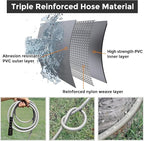 Giraffe Tools Pressure Washer Hose 100FT X 1/4", 3200 PSI Pressure Washing Hose, Kink Resistant, Heavy Duty Power Washer Hose, M22 to 3/8" Quick Connect Couplers for Replacement, 7 Accessories